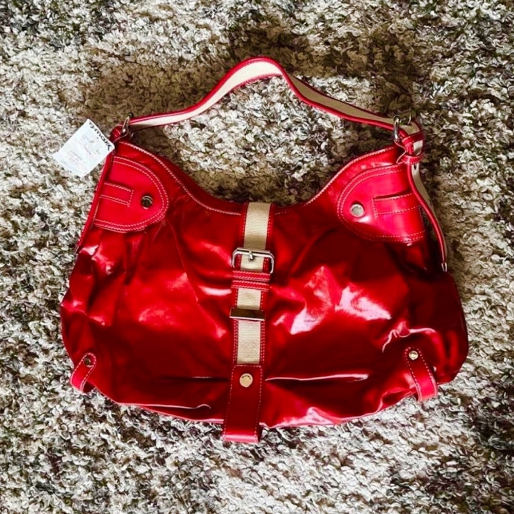 Y2K Red Leather Shoulder Bag